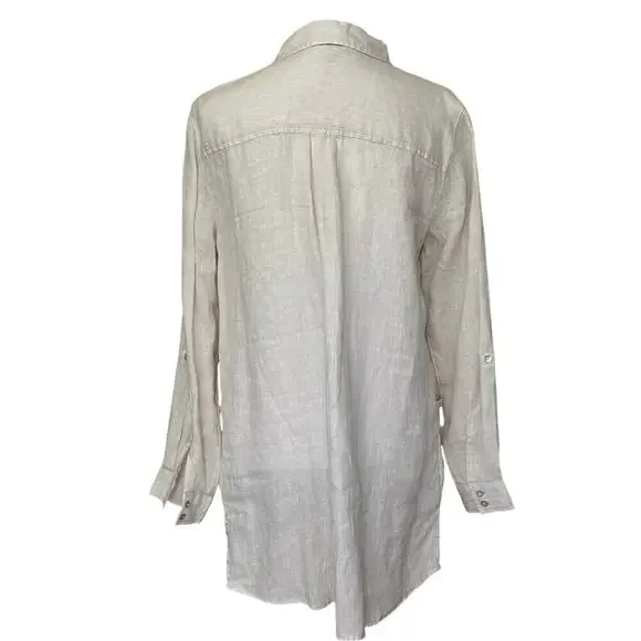 Jones New York linen tunic/dress, medium, coastal, casual, lagenlook, minimalist - Picture 3 of 6